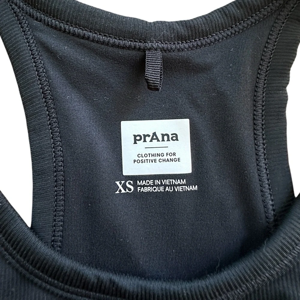 PRANA | NWOT BECKSA BLACK RIBBED BRALETTE YOGA UPF 50 | XS